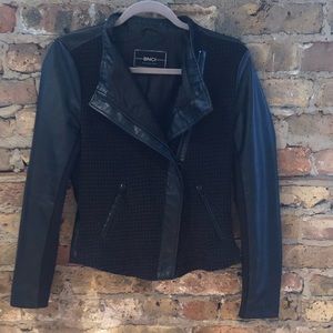 Faux leather black BNCI by Blanc Noir jacket. Sz M